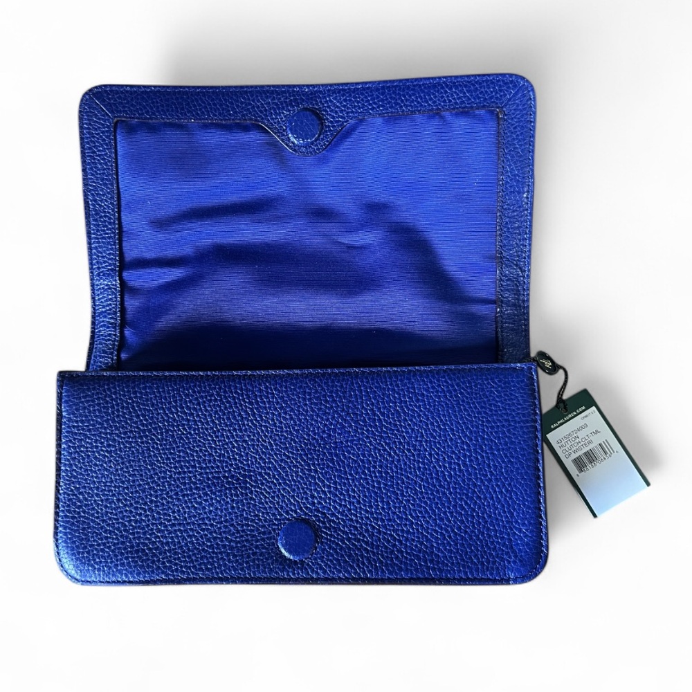 Ralph Lauren Leather Blue Clutch - Picture 7 of 10